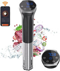 Sous Vide Machine 1100W Upgraded WIFI Sous Vide Cooker Ultra-quiet Working Cooker Immersion Circulator with Recipes(App Included), Accurate Temperature, Digital Timer, IPX7 Waterproof