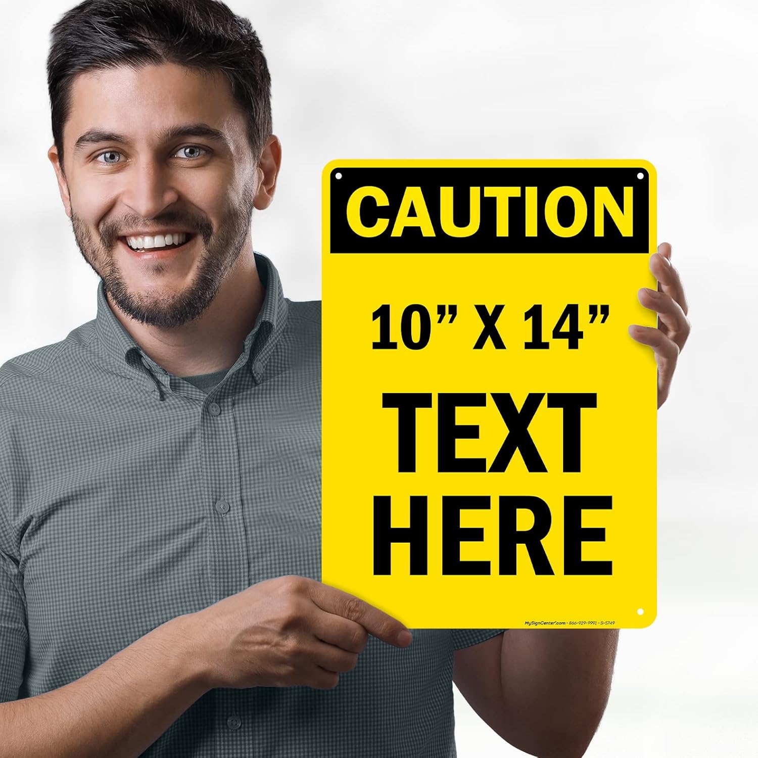 Custom Caution Sign, OSHA Sign, 10x14 Inches, Rust Free .040 Aluminum, Fade Resistant, Made in USA by My Sign Center