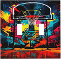 Colorful Graffiti Basketball Sport Basket Hippie Double Toggle Light Switch Covers 2 Gang Wall Plate Dual Decorative Switchplate Electrical Faceplate for Country Bathroom Bedroom Decor