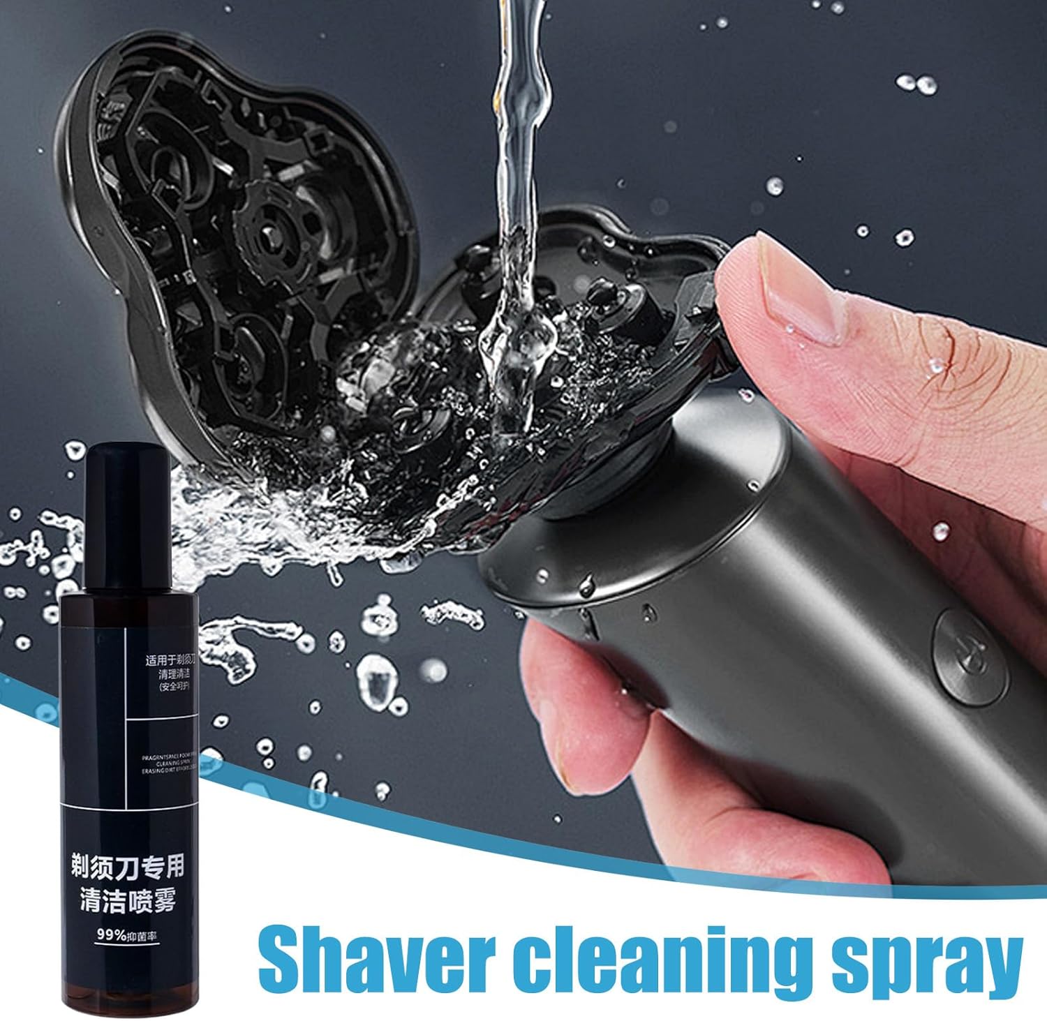 Electric Razor Cleaner- 200ml Shaver Cleaning Solution, Convenient Electric Shaver Blade Cleaner Spray | Portable Professional Cleaning Liquid Solution For Barbershop Home Men Hygiene Maintenance