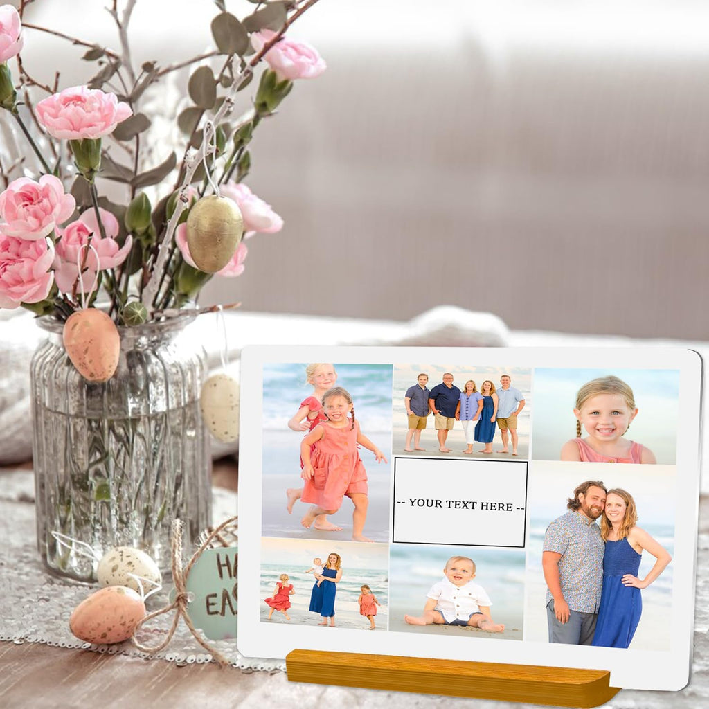 Custom Metal Photo Prints, Personalized Picture Frame with Your Photos, Customized Photo Gifts for Lovers, Couples, Family and Home Decor