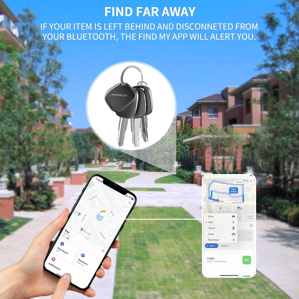 ANNNWZZD Air-Tag 4 Pack Item Finders with Apple Find My APP (iOS Only) Air Tags Help You Track Your Keys, Wallet, Luggage, Backpack, Super Lightweight [Apple MFi Certified]