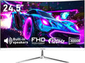 Gawfolk 24.5 Inch Gaming Curved Monitor Built-in Speakers, 3000R 120Hz White PC Screen Full HD 1080P, HDMI 2.0, VGA, Wall Mount Compatible 75 * 75mm