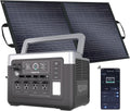 OUKITEL P1000 Plus 1024Wh Solar Generator with 4 AC Outlets (3600W Peak), 1800W Power Station with 100W Solar Panel, 1200W Fast Charging, APP Control Battery Backup for Home, Camping & RVs