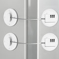 Fridge Lock Refrigerator Lock- Child Safety Cabinet Locks for Refrigerator, Freezer, Drawers & Cabinets - No Key Combination Lock, Adjustable & Reusable for Kids, Adults, Pets (White 2Pack)