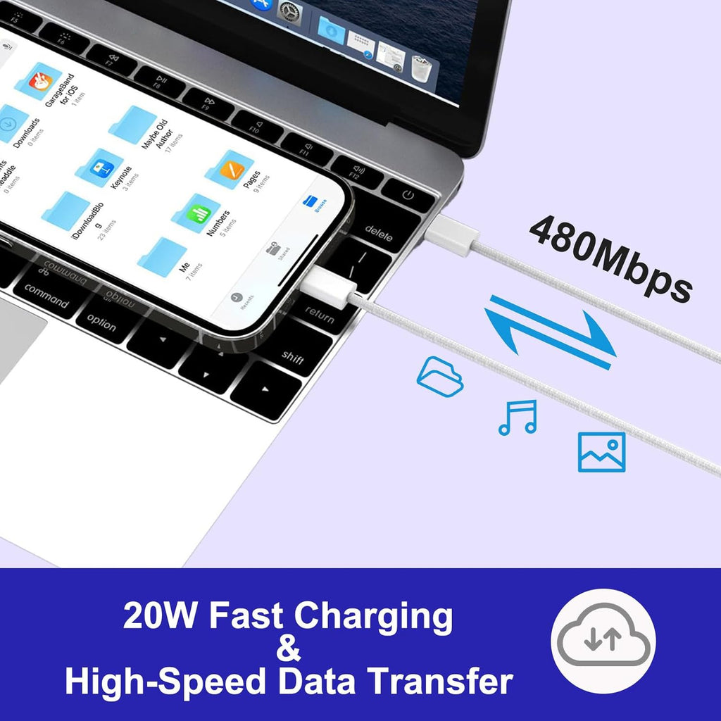 iPhone 16 15 Charger Fast Charging, 2Pack 20W USB C Wall Charger Blocks Adapter Cube with Fast Charging USB C Cable Quick Charge Cord for iPhone 16/16 Plus/16 Pro/16 Pro Max/16e/15/15 Pro Max/iPad Air
