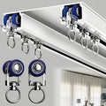 Double Curtain Track Ceiling Mounted, Heavy Duty Aluminum Sliding Rails for Curtains, Silent Double Curtain Track System for Drapes Room Dividers Living Room Bedroom (White,3.4m(11.2ft))