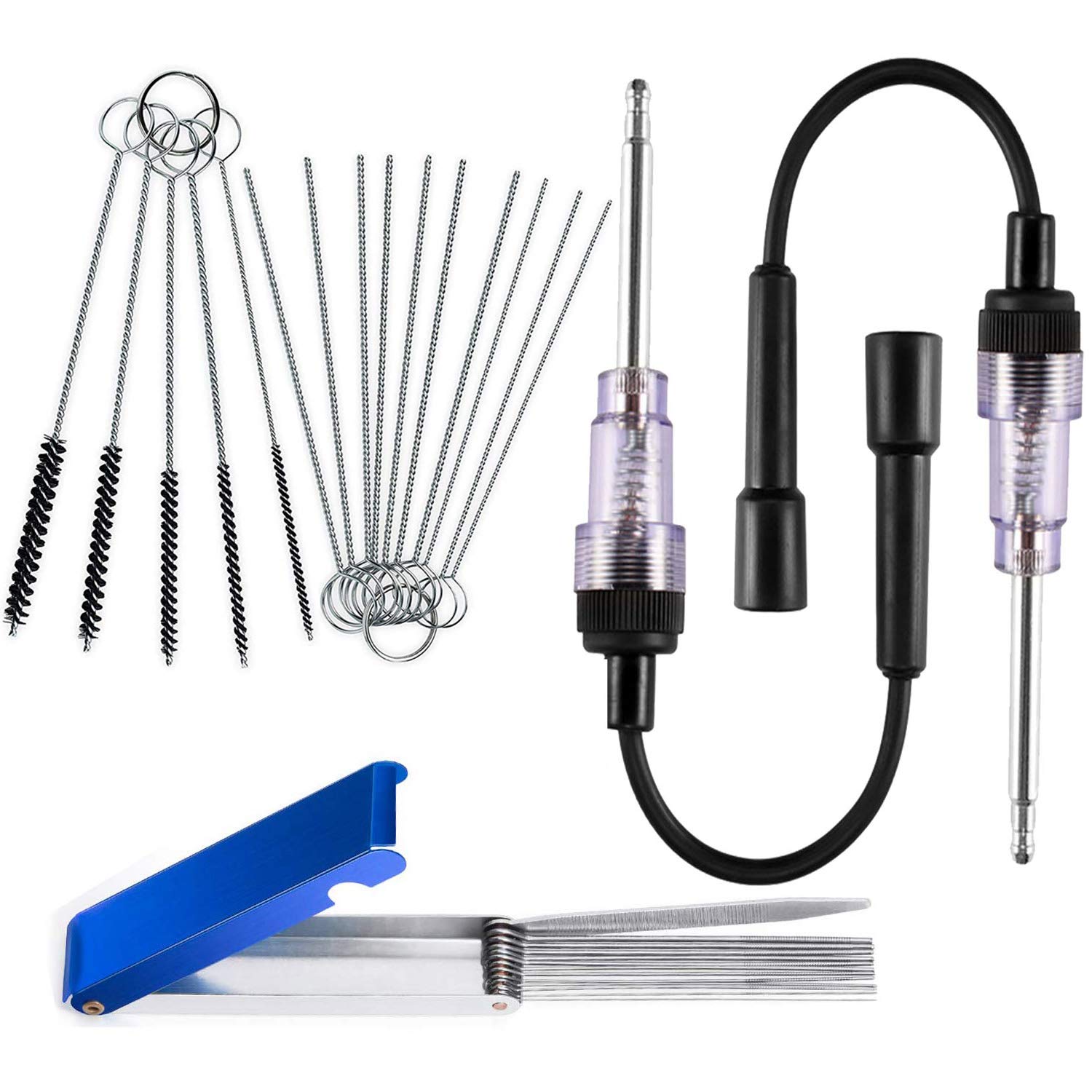 Inline Spark Plug Tester with Carb Carburetor Cleaner Kit, Gzingen 2 Packs 6-12V Engine Ignition Test Tool Armature Diagnostic Detector Tool for Automotive Car Lawnmower Vehicles Engines