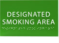 6" X4" Designated Smoking Area Sign - ADA Compliant Tactile Graphics Grade 2 Braille Text | Smoking Permitted Wall Signs for Offices, Private Businesses, Schools, and Restaurants