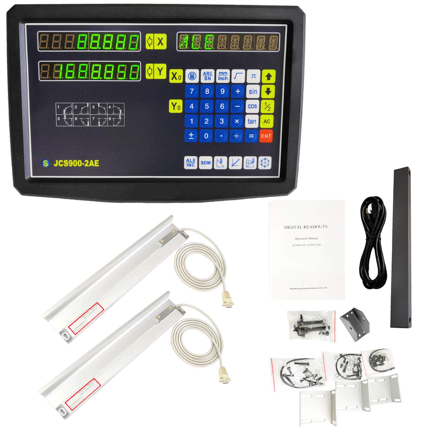 iMeshbean 2/3 Axis Digital Readout DRO Encoder for Milling Lathe, Part Number 324-RZ, Aluminum Material, 800mm Travel Length Scale (32'')