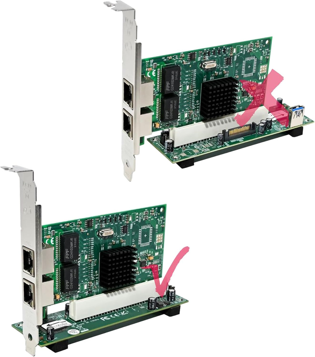 PCIe 1X to Dual Pci Slot Expansion Card PCI-Express 1X Male to PCI Female Adapter for Sound Cards, Network Cards, Fax Cards, Video Capture Cards, Parallel Port Cards