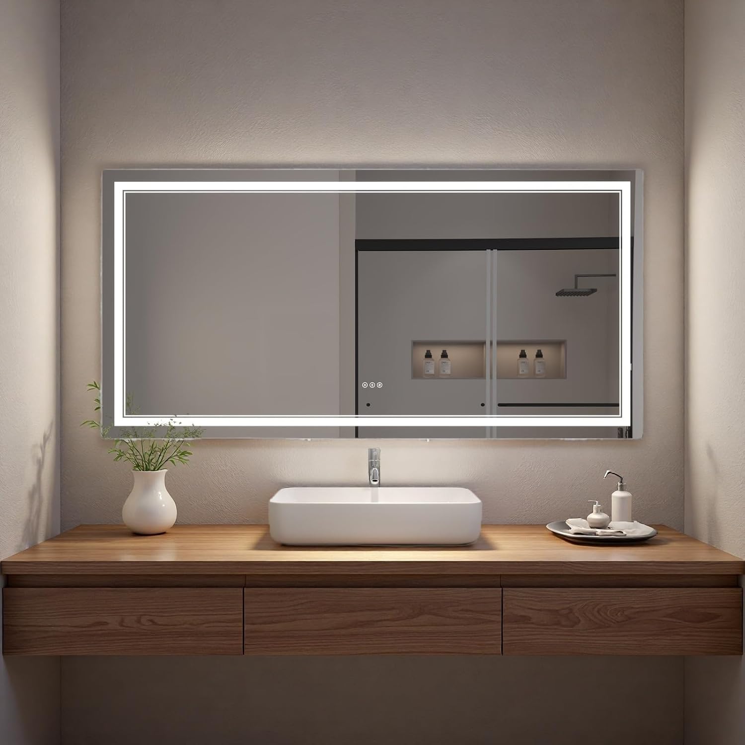 LED Bathroom Mirror with Lights, Wall Mirrors