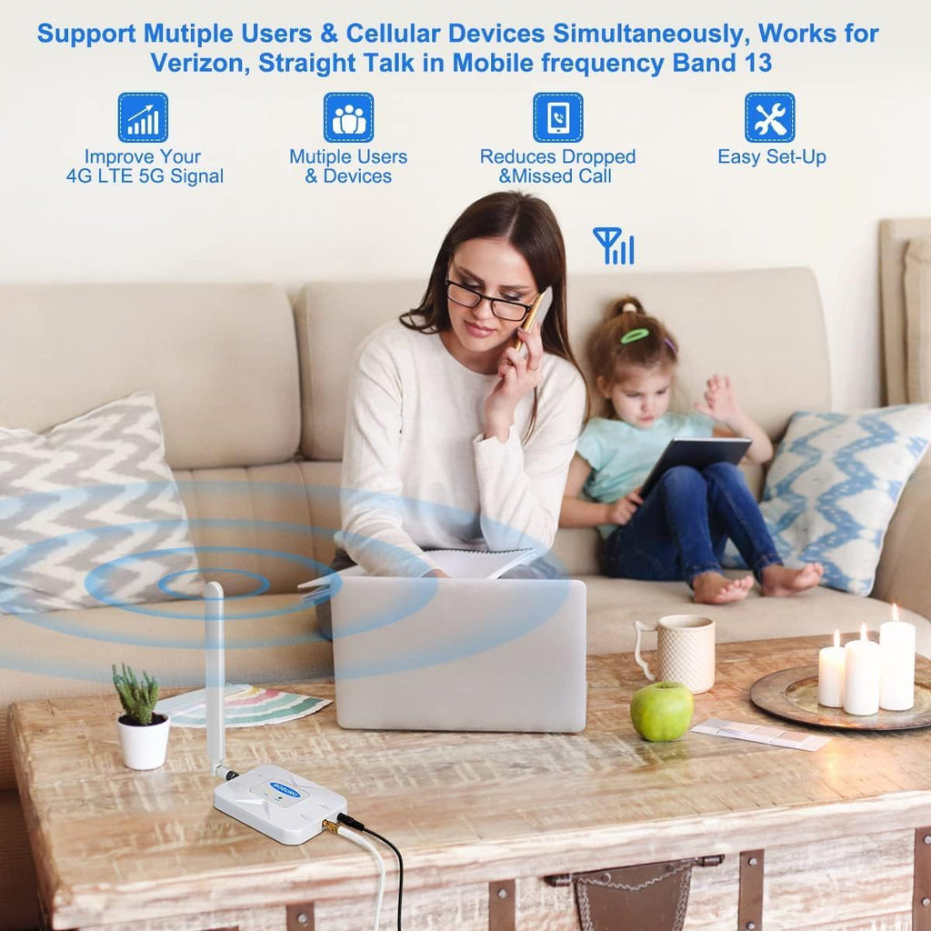 Verizon Cell Phone Signal Booster Verizon Signal Booster 5G 4G LTE Band13 5G Cell Booster Cell Signal Extender Cell Signal Ampliifer Cell Extender Repeater Cell Phone Booster for Home