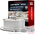 Shine Decor LED Neon Rope Lights AC 120V, Expandable & Cuttable 120LEDs/M Bright Strip Lighting, ETL Cold-Resistant & IP65 Waterproof for Indoor Outdoor, 8x16mm, 6300K Cool White, 131.2ft