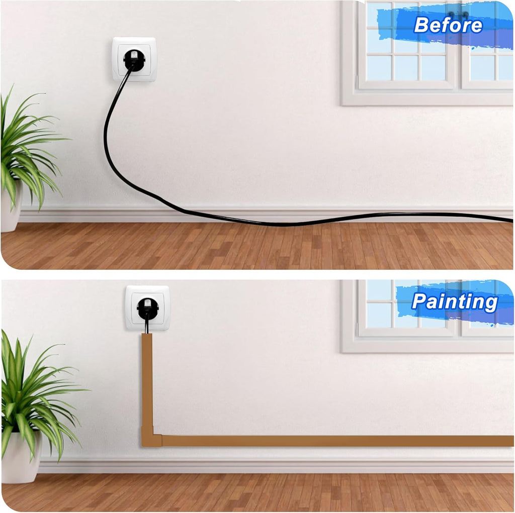 Wire Covers for Cords Kit-392.5in Wire Hiders for TV on Wall, Cord Cover Wall, Cord Hider Wall Mounted TV, TV Cable Hider Wall Kit for Wire Cover, Cord Concealer, 25 x L15.7 W 0.95H 0.55in, Brown