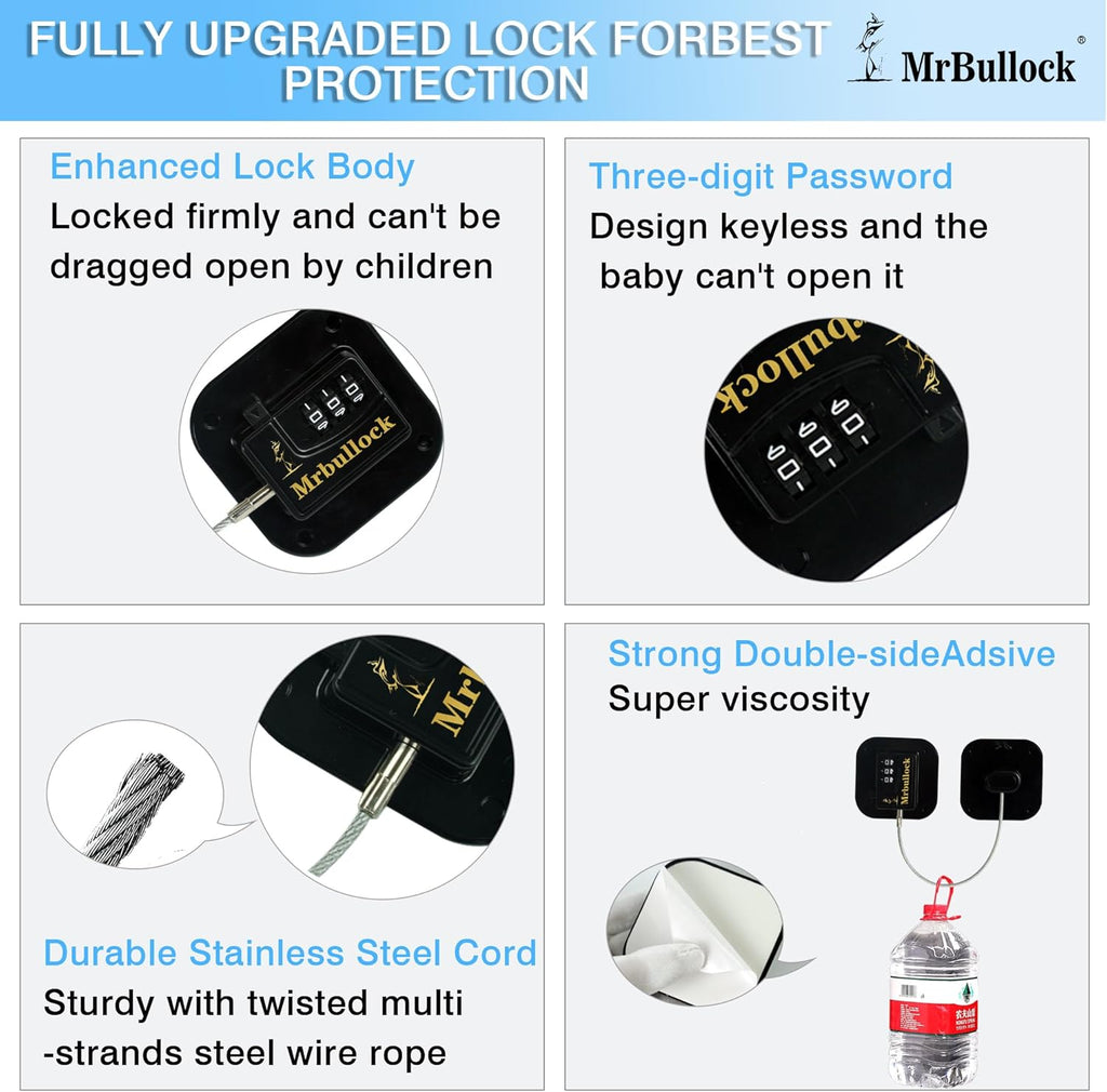 Refrigerator Lock Fridge Locks for Kids Keyless Child Safety Cabinet Locks for Cabinets Closets Drawers Window Electrical Appliances