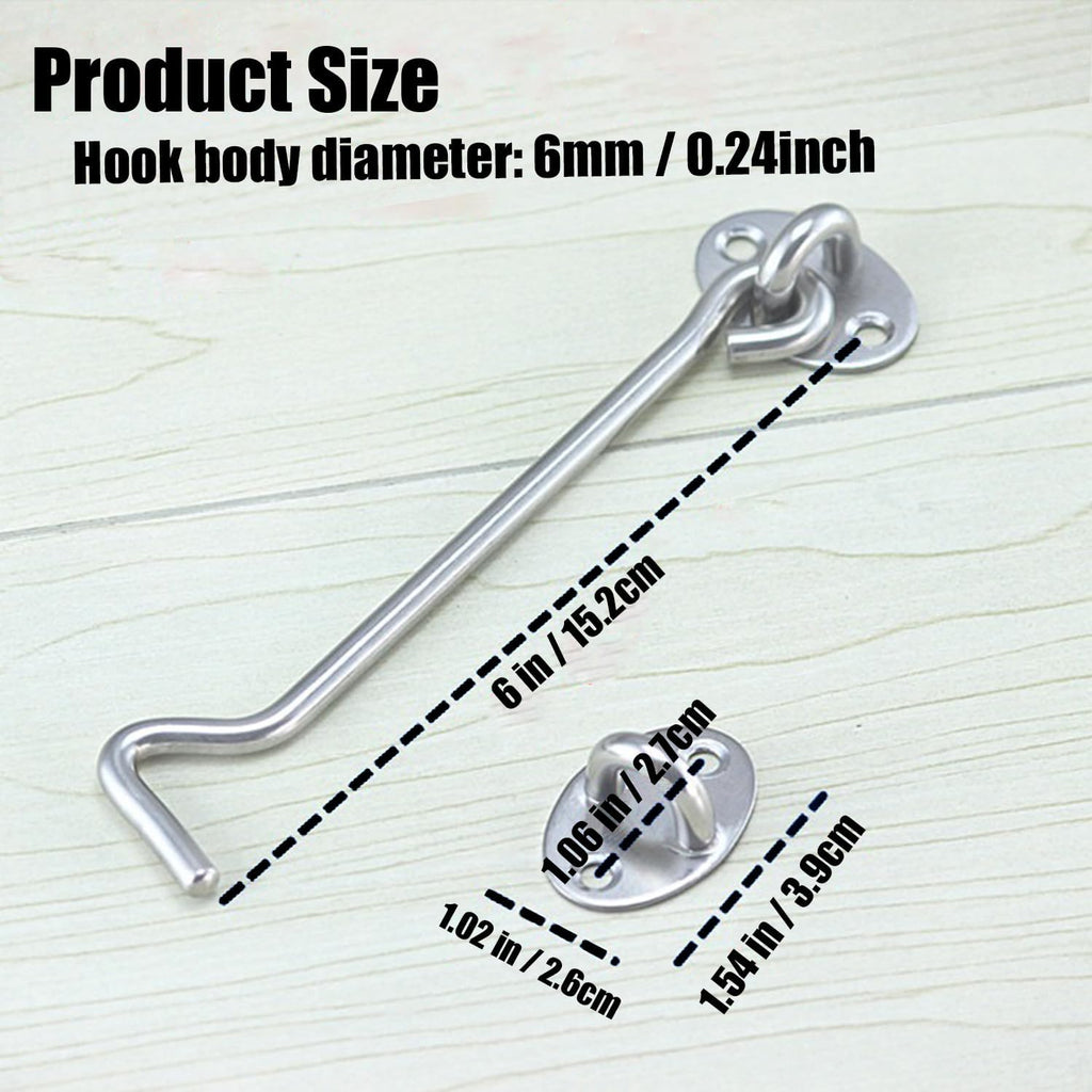 4 Pack Barn Door Latch Door Lock Hardware, Sliding Door Lock Eye Hook Latch with Screws, Rust-Resistant Metal Gate Latch, Privacy Hooks Latch for Inside Door