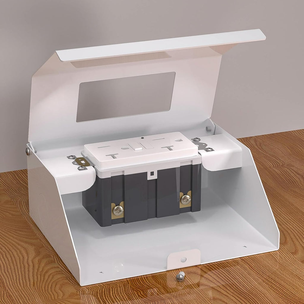 Under Cabinet Outlet/Wall Distribution Box, 20 AMP GFCI Safety Outlet, Self-Testing, Mis-Wire Protection