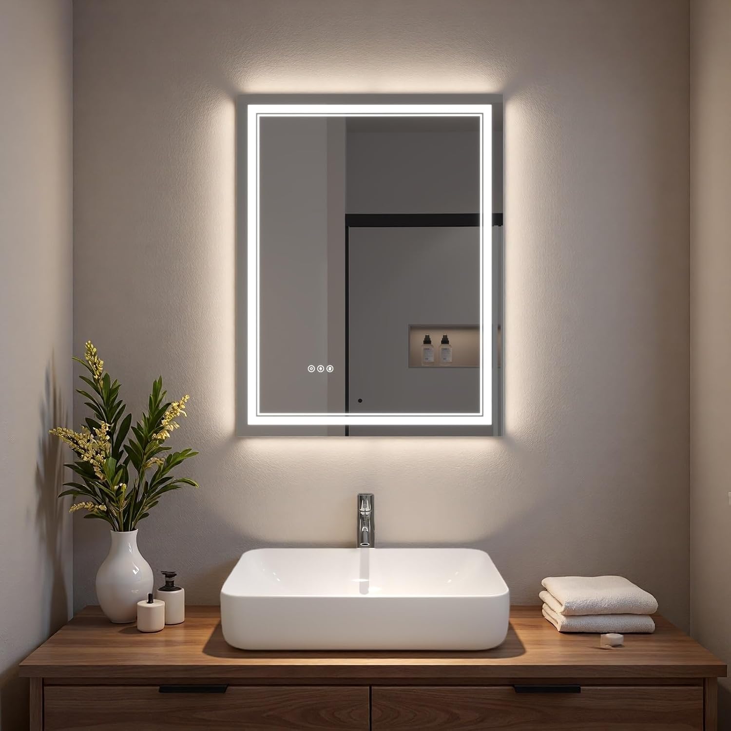 LED Bathroom Mirror with Lights, Wall Mirrors