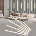 Besseto LED Wall Panel Light,Wood Slat Wall Panel LED Strip Light,3000K Touchable Switch Dimmable LED Aluminum Channel Light for Living Room Bedroom Bathroom Stairs (Silver-8PCS)