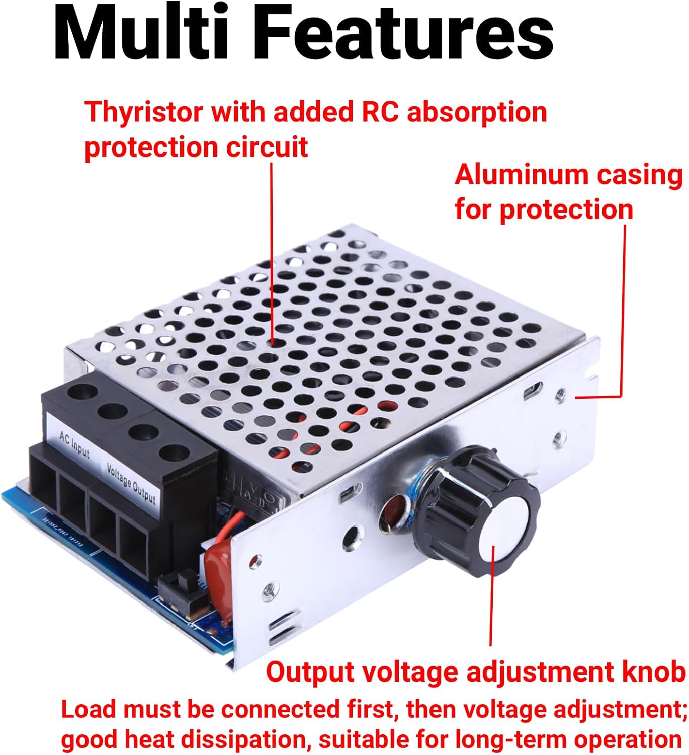 SCR Voltage Regulator 10000W High Power Motor Speed Controller Dimmer Thermostat Governing AC Adjustable Electronic Thyristor Module for Industrial Equipment