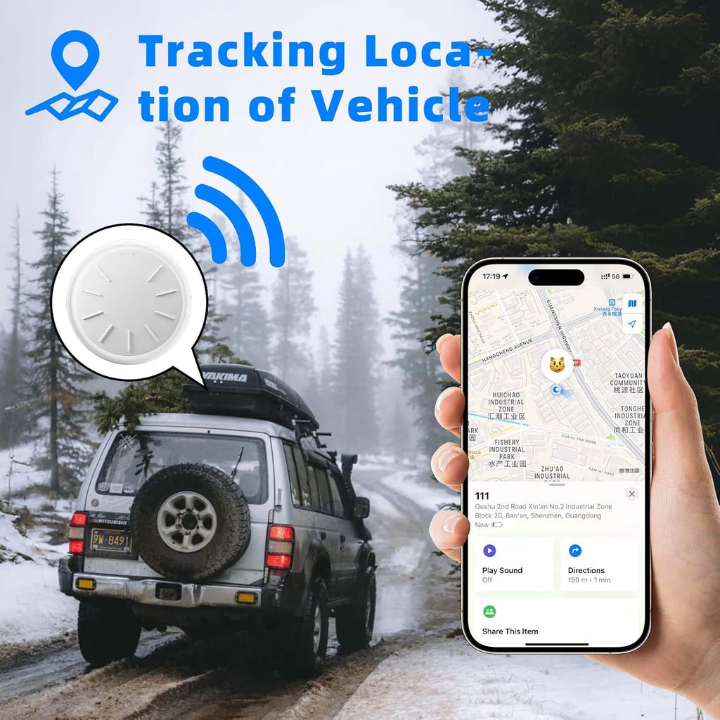 GPS Tracker for Vehicles, 2PCS Tracker Device for Vehicles Work with Find My (iOS Only), Hongtop H Hidden Tracking Devices for Cars with Magnetic Case, No Monthly Fee Car GPS Tracker