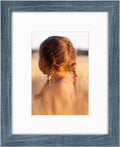Golden State Art, 8x10 Picture Frame with Mat for 5x7 Photo - High Definition Glass Wall Mounting or Tabletop Display (Blue, 1 Pack)
