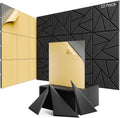 22 Pack Acoustic Panels with Self-Adhesive, 12"X 12"X 0.4"Sound Proof Foam Panels, Sound Panels High Density, Soundproof Wall Panels for Home Studio Office-Black