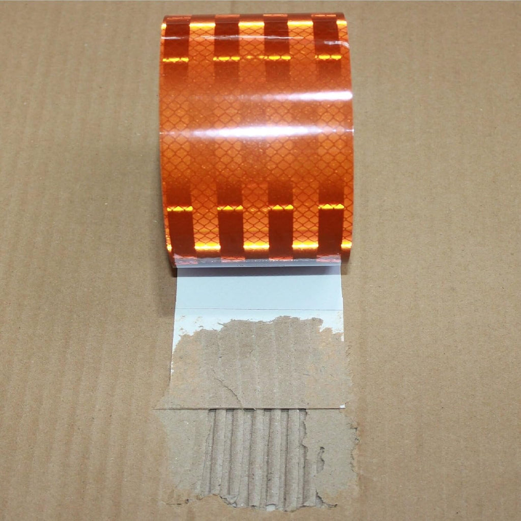 Non Fading Brown Reflective Tape Outdoor Waterproof 4 inch, High Visibility Warning Industrial Marking Tape, Safety Stickers (68 feet)