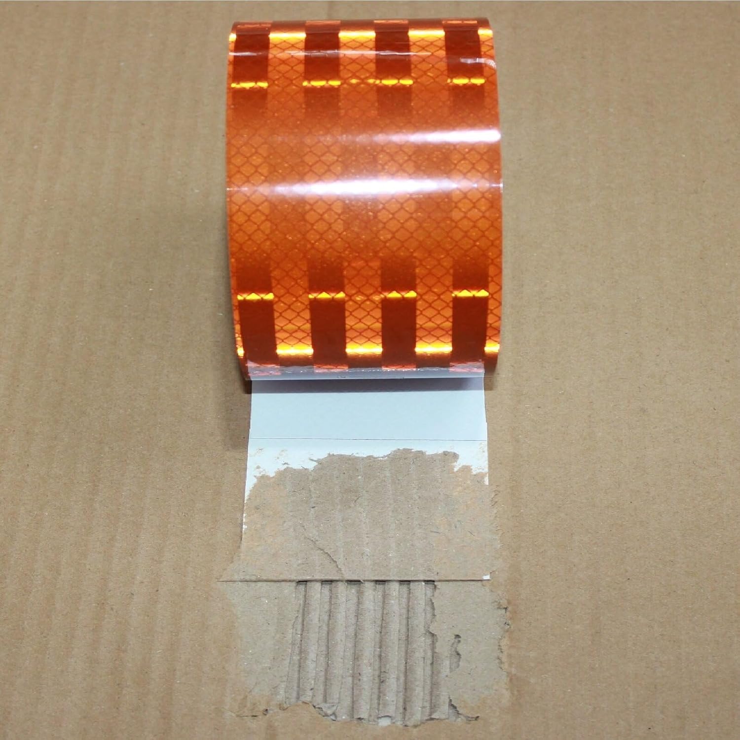 Non Fading Brown Reflective Tape Outdoor Waterproof 4 inch Wide, High Visibility Warning Safety Industrial Marking Tape (11 feet)