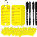 500 Pcs PVC Tags with Labels and Rings, Car Key for Organization, Identifiers, and Luggage Tags with 4 Pcs Markers, Plastic Keychain Tags for Car, Truck, and Dealer Use