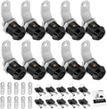 10 Pack Tool Box Lock with Keys, 5/8" RV Storage Lock Keyed Alike, Cabinet Lock Cam Locks for Toolbox Lock Replacement Mailbox RV Compartment Locks with Manual (Black -10 Pack, 5/8 Inch)