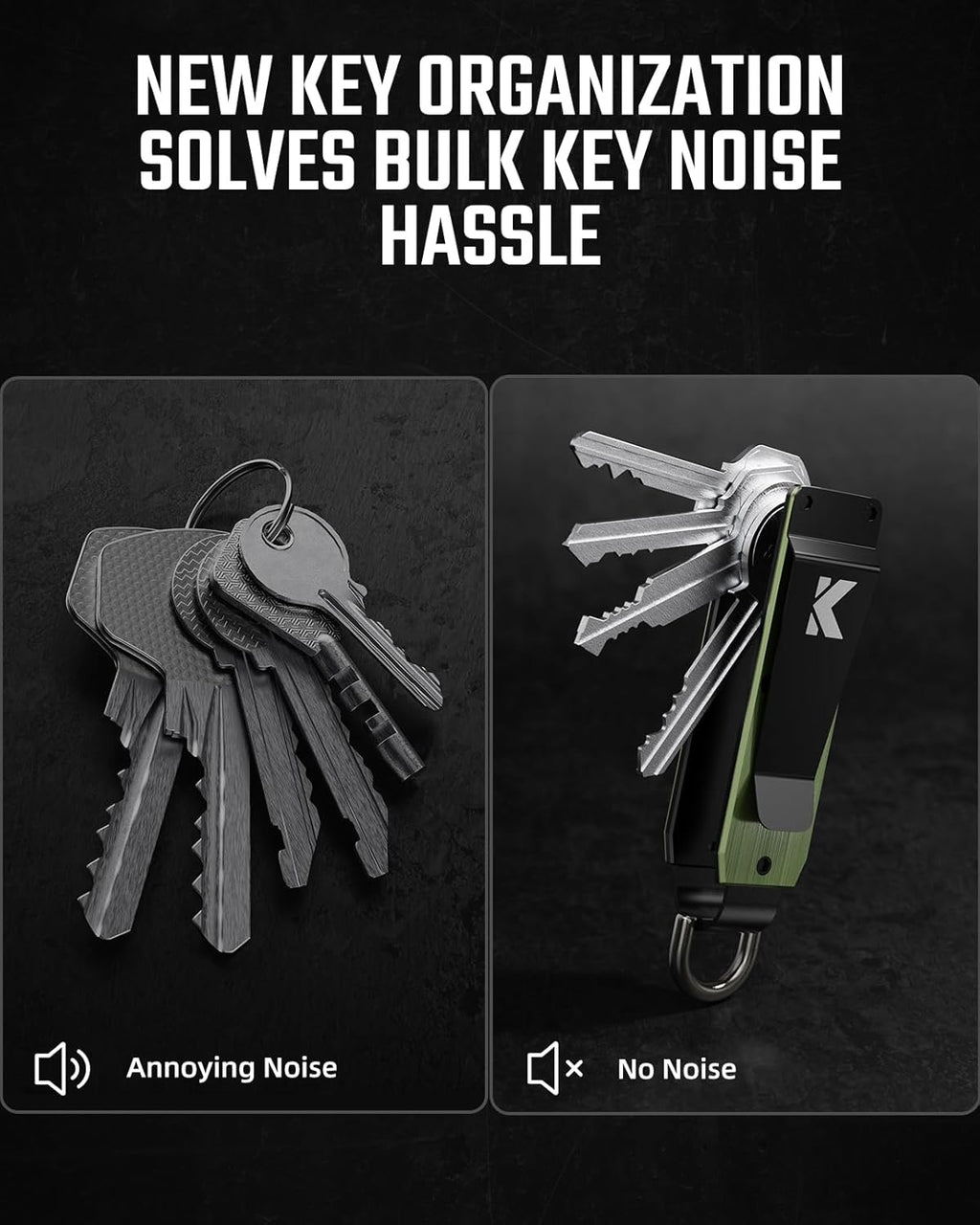 Key Organizer for Men Compact Key Holder Minimalist Key Case Metal Key Chain Key Holder for Keychain Secures 2-5 Keys