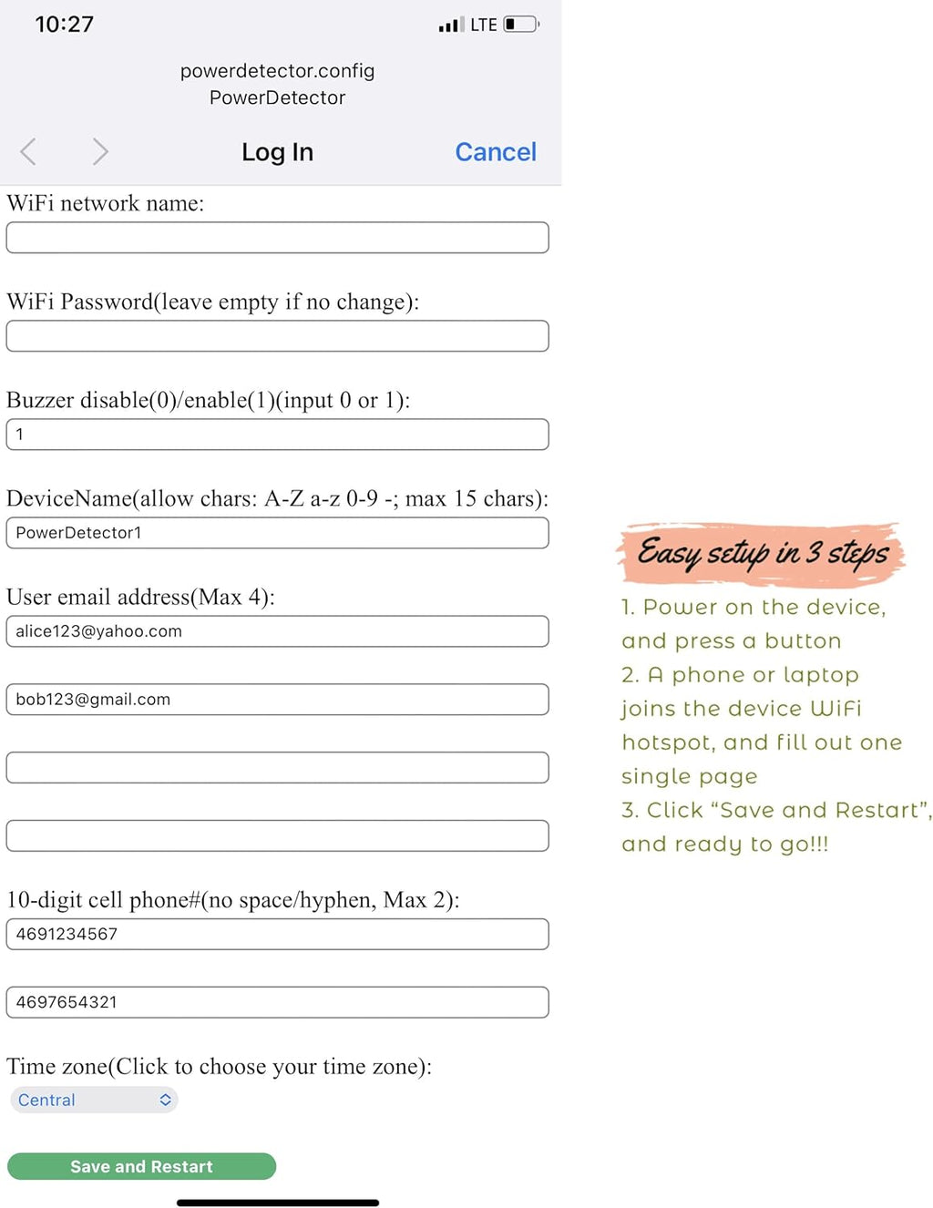 Power Failure Alarm, Power Failure Detector, with Text Message, Email, and Audio Alerts(2nd Generation)