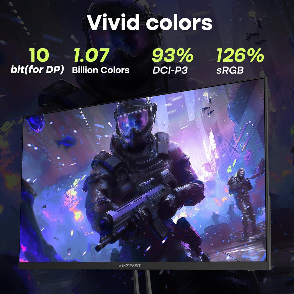 Amzfast 24.5 inch FHD 280Hz/240Hz Gaming Monitor, 1ms Adaptive Sync Fast VA Monitor, 10 Bit, 126% sRGB, 2*HDMI 2.0 & 2* DP1.4, TÜV Rheinland Eye Care,2 Year Warranty Exchange (HDMI & DP Dual Cable)