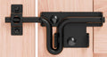 TRIPLE DEER Heavy Duty Sliding Bolt Gate Latch with Padlock Hole & Carriage Bolt, Slide Bolt Hardware for Wooden Fence/Yard Fence/Shed Door/Barn Door, Black, 1 Pack