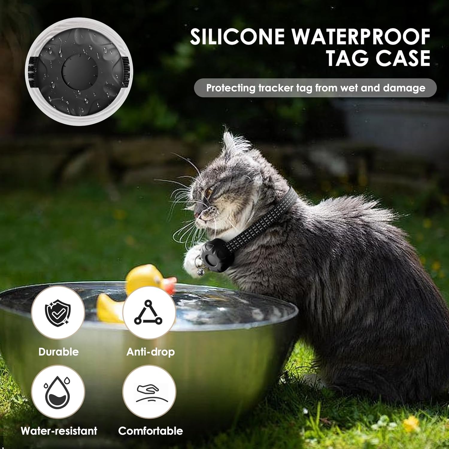 Cat Tracker, Waterproof, Compatible with Apple Find My App (Only iOS), No Monthly Fee