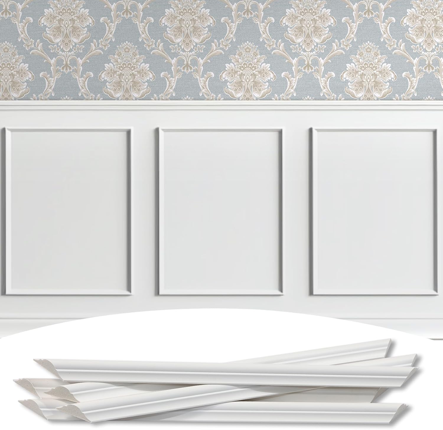3-Frame 16" x 20" Premade Accent Wall Molding Kit, Ready-to-Assemble Wainscoting Panels, Pre-Cut Chair Rail Moulding Trim Picture Frame for Home Décor