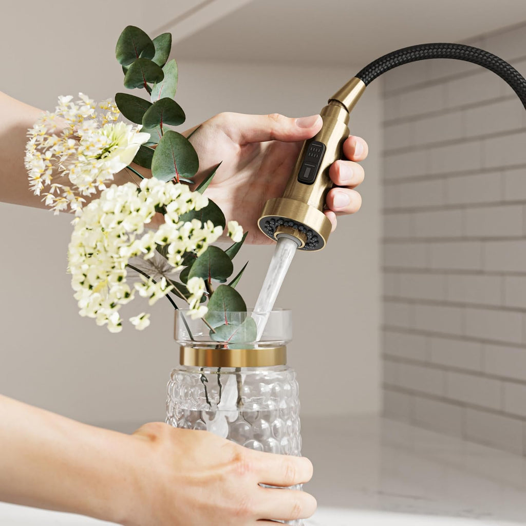 KRAUS Bolden Motion Sensor Single Handle Pull Down Touchless Kitchen Faucet in Matte Black, KSF-1616MB