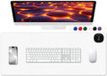 Heated Desk Pad, 31.5" x 13" Leather Non-Slip Warm Desk Pad, Large Mouse Mat with 3 Levels Heating & 3 Hours Auto Shut-Off, Hand and Foot Warmer for Office, Home, White