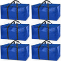 ClearSpace Heavy Duty Moving Bags or Storage Bag – Large Moving Boxes with Backpack Straps, Zippers & Handles – Perfect for Moving, College Dorm, Traveling, Camping, Christmas Decorations, 6 Pack