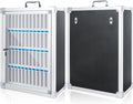 Amylove 48 Slots Cell Phone Locker Cabinet Aluminum Alloy Pocket Chart Storage Locker Box Cabinet Wall-Mounted Cell Phones Storage Box with Handle for Office Classroom Gym(Black)