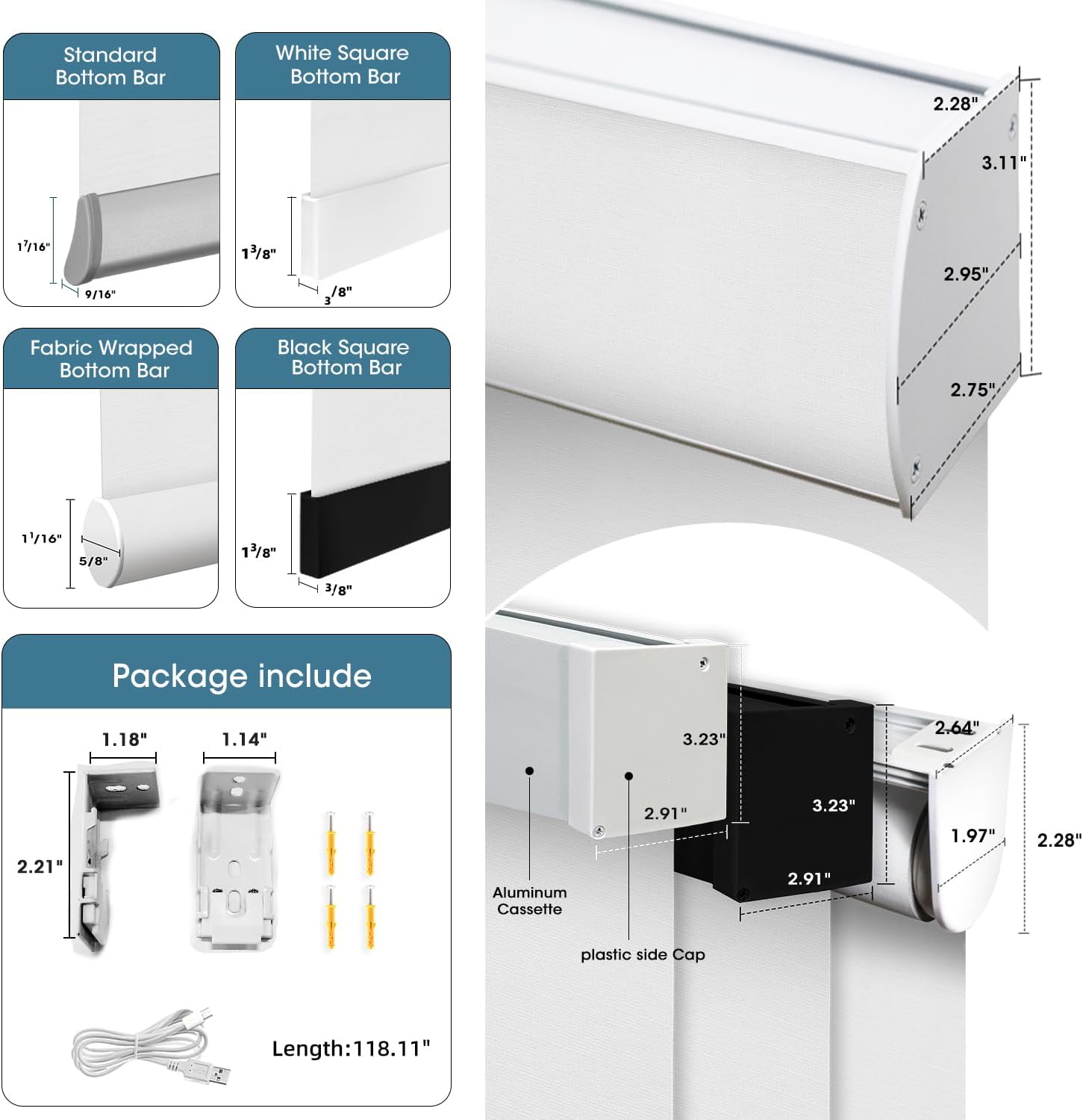 SmartWings Motorized 100% Blackout Shades Blinds, Custom Size, Cordless Window Shades with Rechargeable Battery, Work with Matter/Apple HomeKit, Alexa, Thread/Zigbee, Remote Optional, Essential White