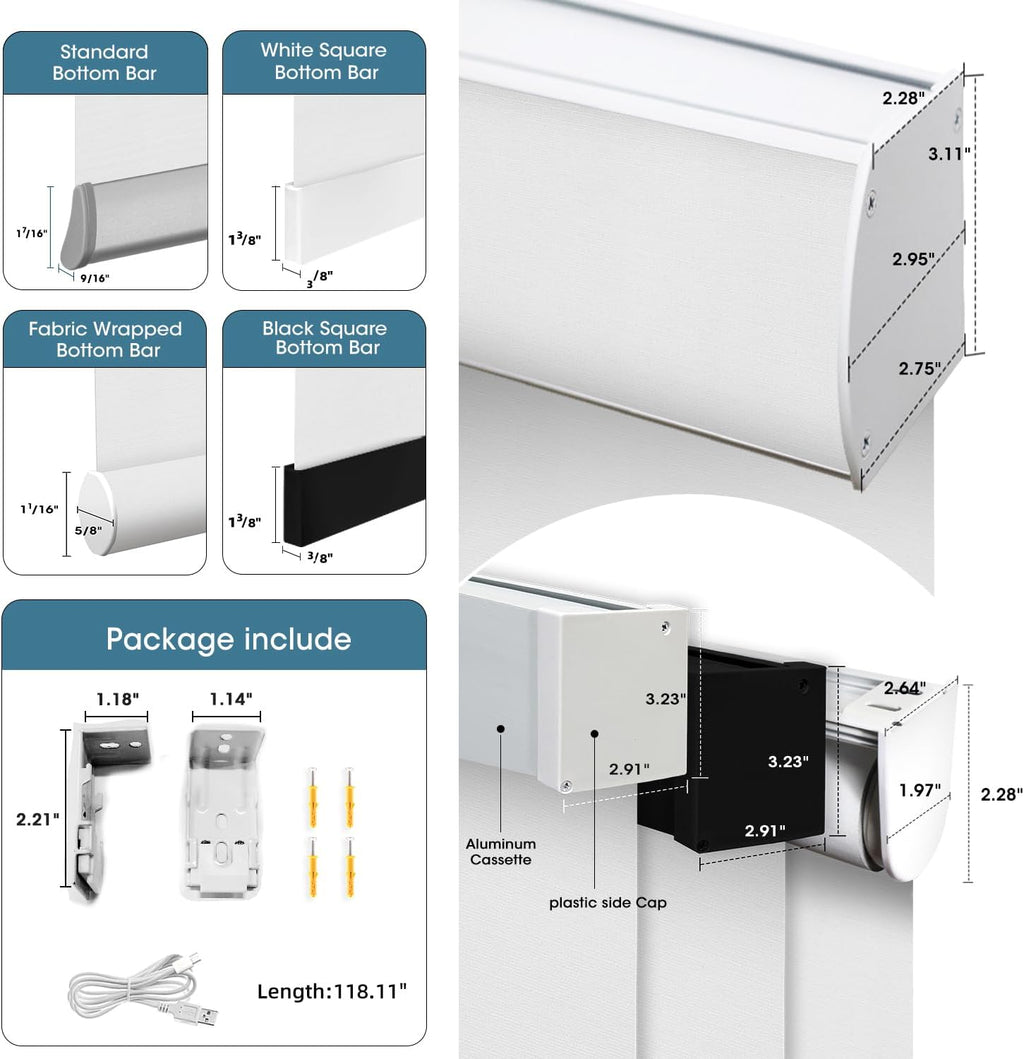 SmartWings Motorized Light Filtering Shades, 70% Blackout, Custom Size, Rechargeable Battery, Works with Matter/Apple HomeKit, Alexa, Thread/Zigbee, Remote Optional, 70% Essential White