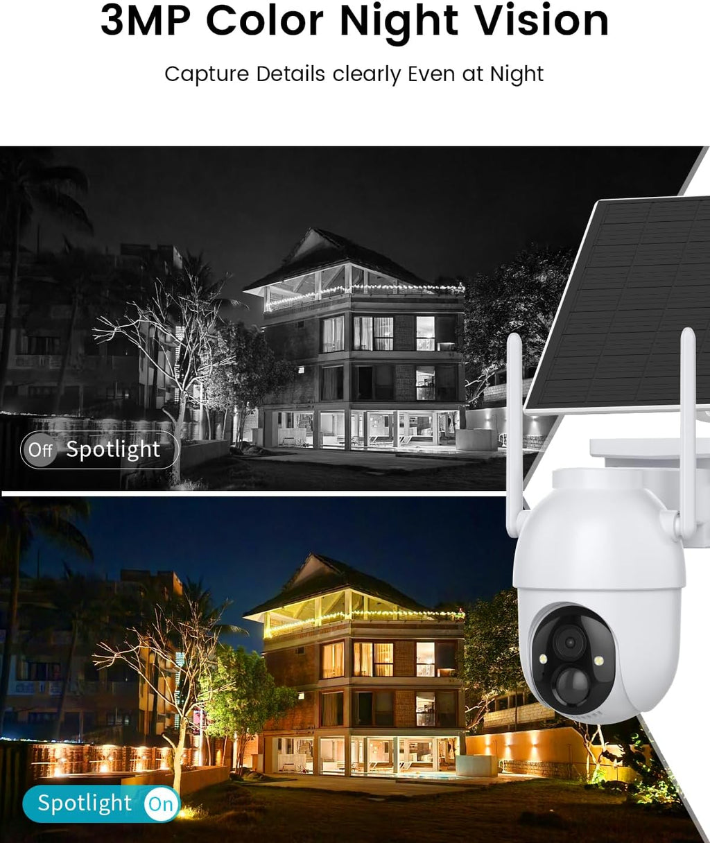 Security Cameras Outdoor Wireless,4 Cam-Kit,No Subscription,360° Pan & Tilt Home Security Cameras System,2K Color Night Vision
