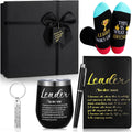 6 Pcs Great Leaders Gifts for Men Boss Manager PM Mentor Supervisor Gifts 12 oz Stainless Steel Cup Socks Keychain Pen Notebook Box for Appreciation Retirement Farewell Gift