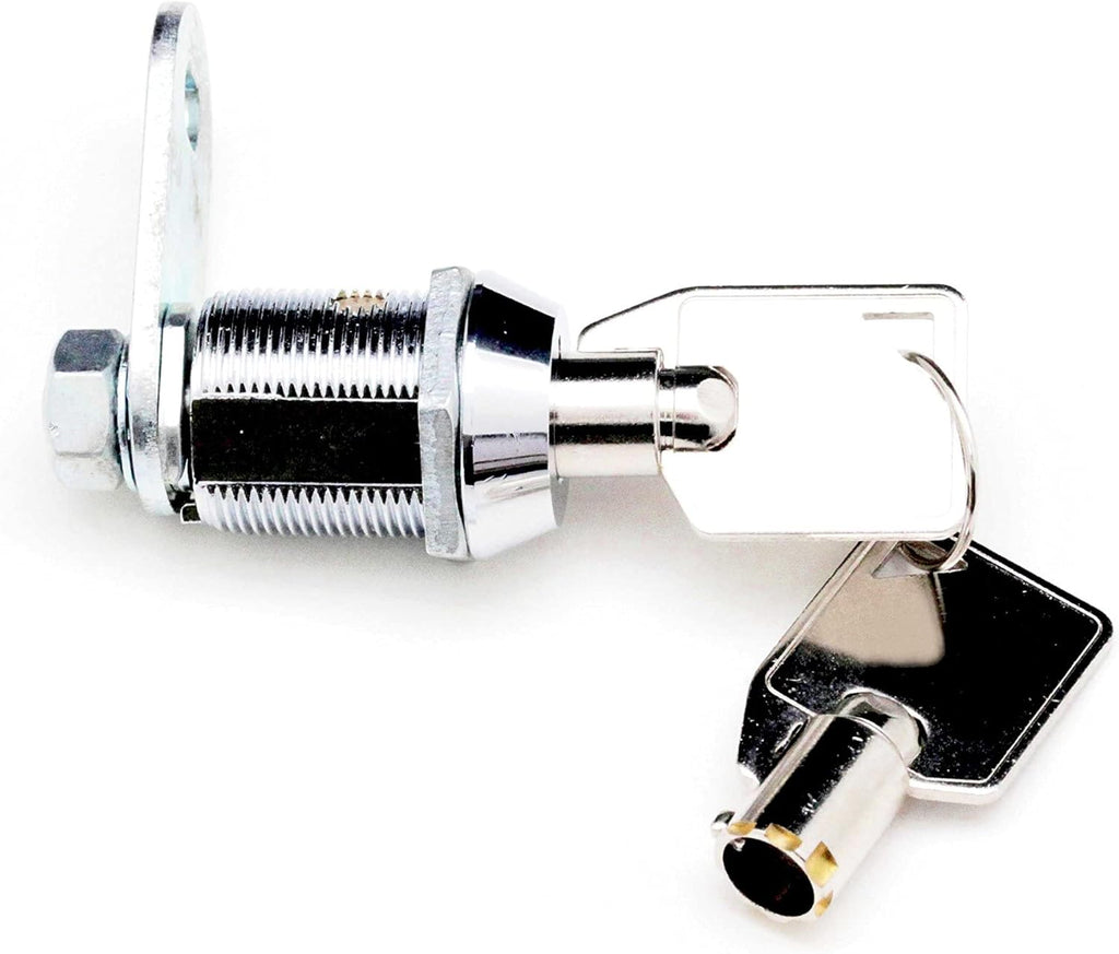 Kingsley Tubular Cam Lock With 7/8" Cylinder-Chrome Finish, Keyed Alike, RV Replacement, Camper, Cabinet, ATM, Vending Machine, Tool Box, File Cabinet, Arcade Lock
