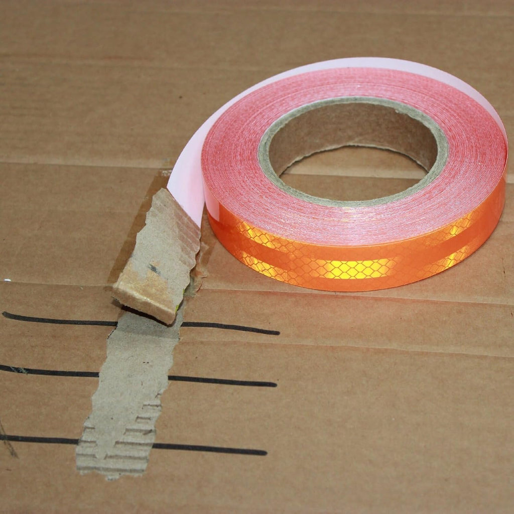 Non Fading Reflective Tape Orange Outdoor Waterproof 1 inch, High Visibility Warning Industrial Marking Tape, Safety Stickers (68 feet)