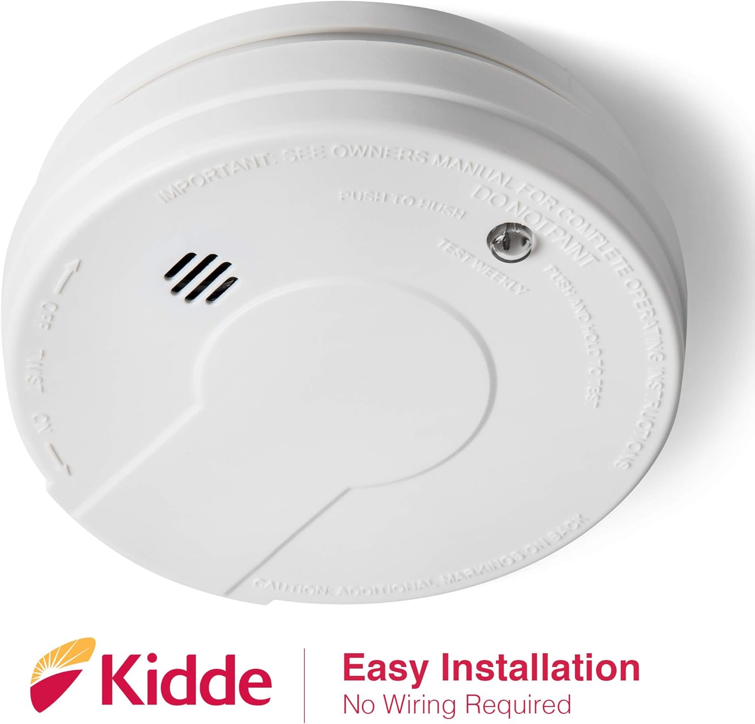 Kidde Smoke Detector, 9-Volt Battery Operated, Photoelectric Smoke Alarm, Battery Included