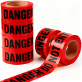 Danger Do Not Enter Tape 6 Pack 3 inch X 1000 feet • Sharp Red with a Bold Black Print for High Visibility • Tear Resistant Design
